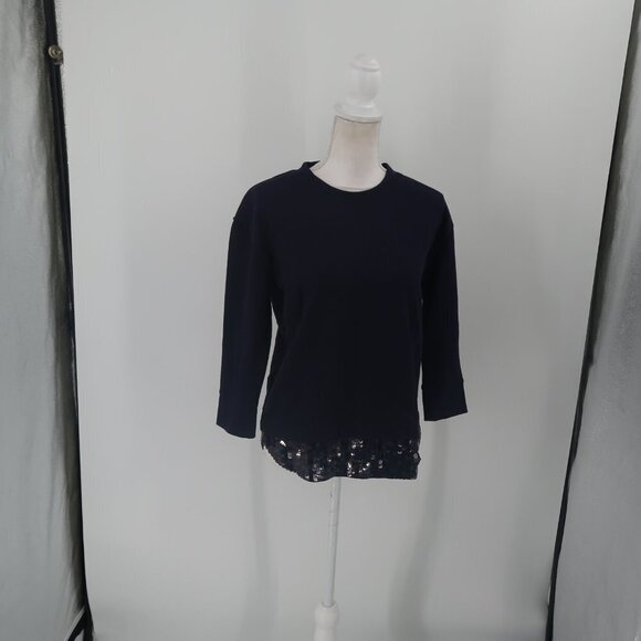 J.Crew Women's Blue Sweatshirt w Sequin Detail Size XS - Picture 3 of 9